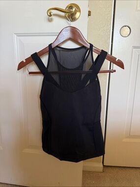 lululemon athletica Black Mesh-Back Sports Tank